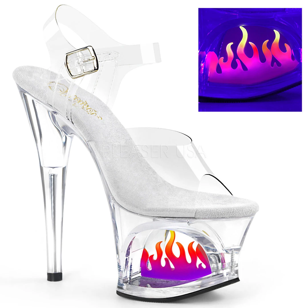 Pleaser Sexy 7" Clear Ankle Strap High Heels* Shoes 3 Pleaser Sexy 7" Clear Ankle Strap High Heels* Shoes