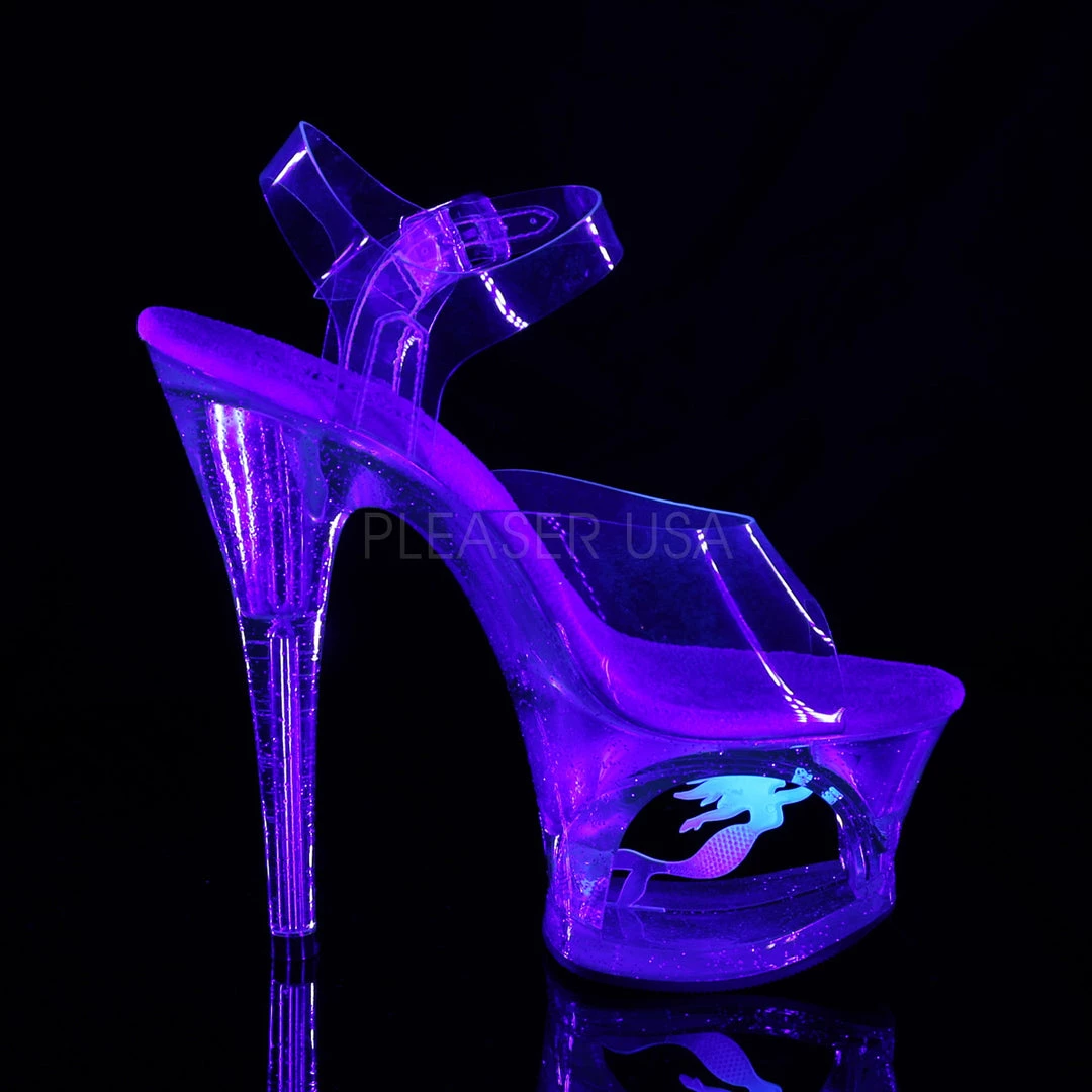 Pleaser Clear 7" Ankle Strap Stripper Shoes* 6 Pleaser Clear 7" Ankle Strap Stripper Shoes*
