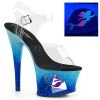 Pleaser 7" Clear/Blue Ankle Strap Heels* Shoes