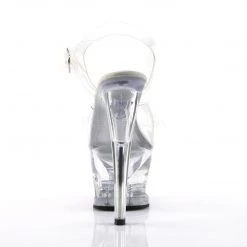 Pleaser Shoes 7" Clear/Silver Ankle Strap Heels* 8 Pleaser Shoes 7