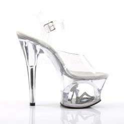 Pleaser Shoes 7" Clear/Silver Ankle Strap Heels* 9 Pleaser Shoes 7