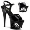 Pleaser 7" Black Ankle Strap Heels* Shoes