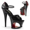 Pleaser Shoes 7" Black/Red Heels*