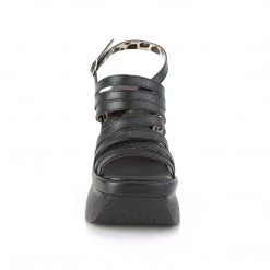Demonia Black Vegan Leather 4.5" Platform Sandals*