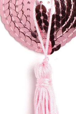 HD Lingerie Pink Sequin & Pink Tassel Nipple Pasties Accessories 5 HD Lingerie Pink Sequin & Pink Tassel Nipple Pasties Accessories