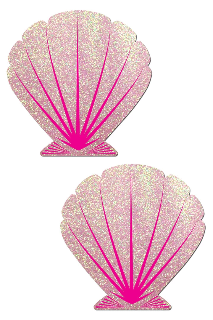 Pastease Baby Pink Glitter Seashell Nipple Pasties 3 Pastease Baby Pink Glitter Seashell Nipple Pasties