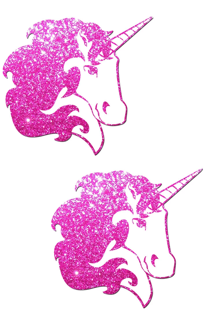 Pastease Hot Pink Glitter Unicorn Nipple Pasties Glow In The Dark & Neon 3 Pastease Hot Pink Glitter Unicorn Nipple Pasties Glow In The Dark & Neon