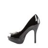 Demonia 5.3" Heel Black Patent Leather-Pvc 1.3" Platform Shoes*