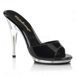 Fabulicious 5" Heel Black Platform Slide Shoes