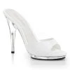 Fabulicious 5" Heel White Platform Slide Shoes