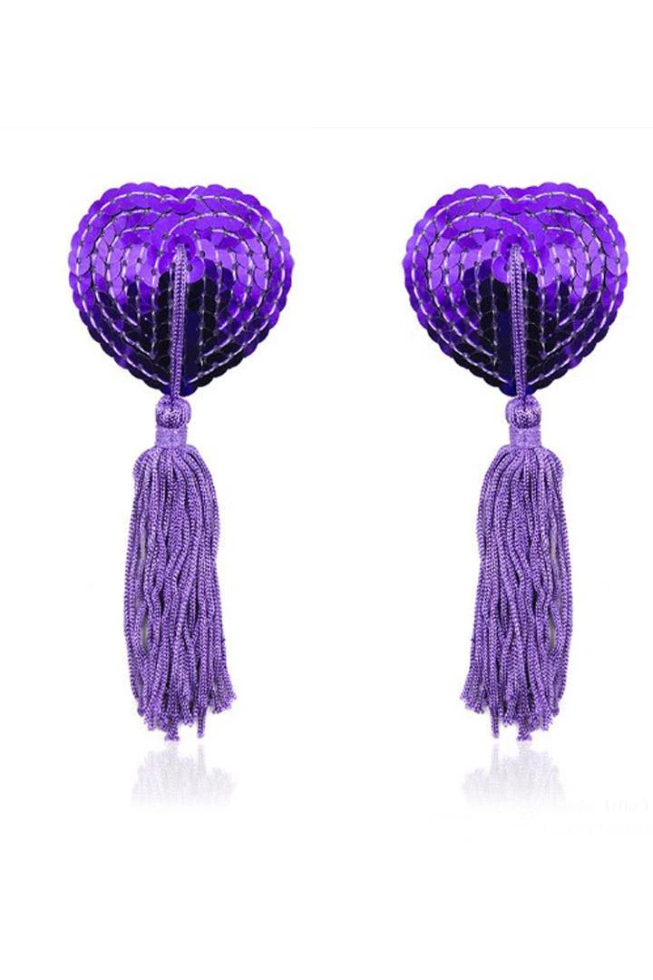 HD Lingerie Purple Sequin & Purple Tassel Nipple Pasties 4 HD Lingerie Purple Sequin & Purple Tassel Nipple Pasties