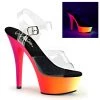 Pleaser 6" Clear/Multi Color Ankle Strap High Heels* Shoes
