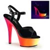 Pleaser 6" Black/Multi Color Ankle Strap High Heels* Shoes