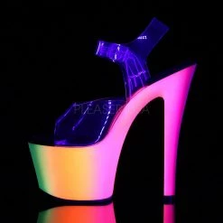 Pleaser Shoes 7" Clear/Multi Color Ankle Strap High Heels*