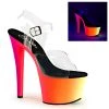 Pleaser Shoes 7" Clear/Multi Color Ankle Strap High Heels*