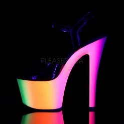 Pleaser Shoes 7" Black/Multi Color Ankle Strap High Heels*