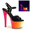 Pleaser Shoes 7" Black/Multi Color Ankle Strap High Heels*