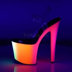 Pleaser 7.5" Clear/Multi Color Ankle Strap High Heels* Shoes