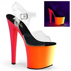 Pleaser 7.5" Clear/Multi Color Ankle Strap High Heels* Shoes
