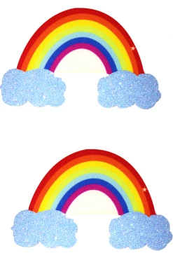 NevaNude Rainbow Glitter Cloud Nipple Pasties Rainbow Clothing
