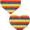 Pastease Rainbow Clothing Glittering Rainbow Heart Nipple Pasties 2 Pastease Rainbow Clothing Glittering Rainbow Heart Nipple Pasties