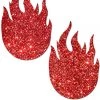 Pastease Accessories Red Glitter Flame Nipple Pasties 2 Pastease Accessories Red Glitter Flame Nipple Pasties