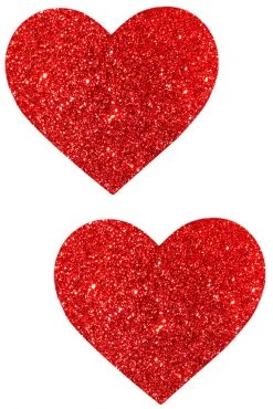 NevaNude Ravish Me Red Glitter Heart Nipple Pasties