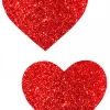 NevaNude Ravish Me Red Glitter Heart Nipple Pasties