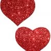 Pastease Red Glitter Heart Nipple Pasties Valentines Day Lingerie