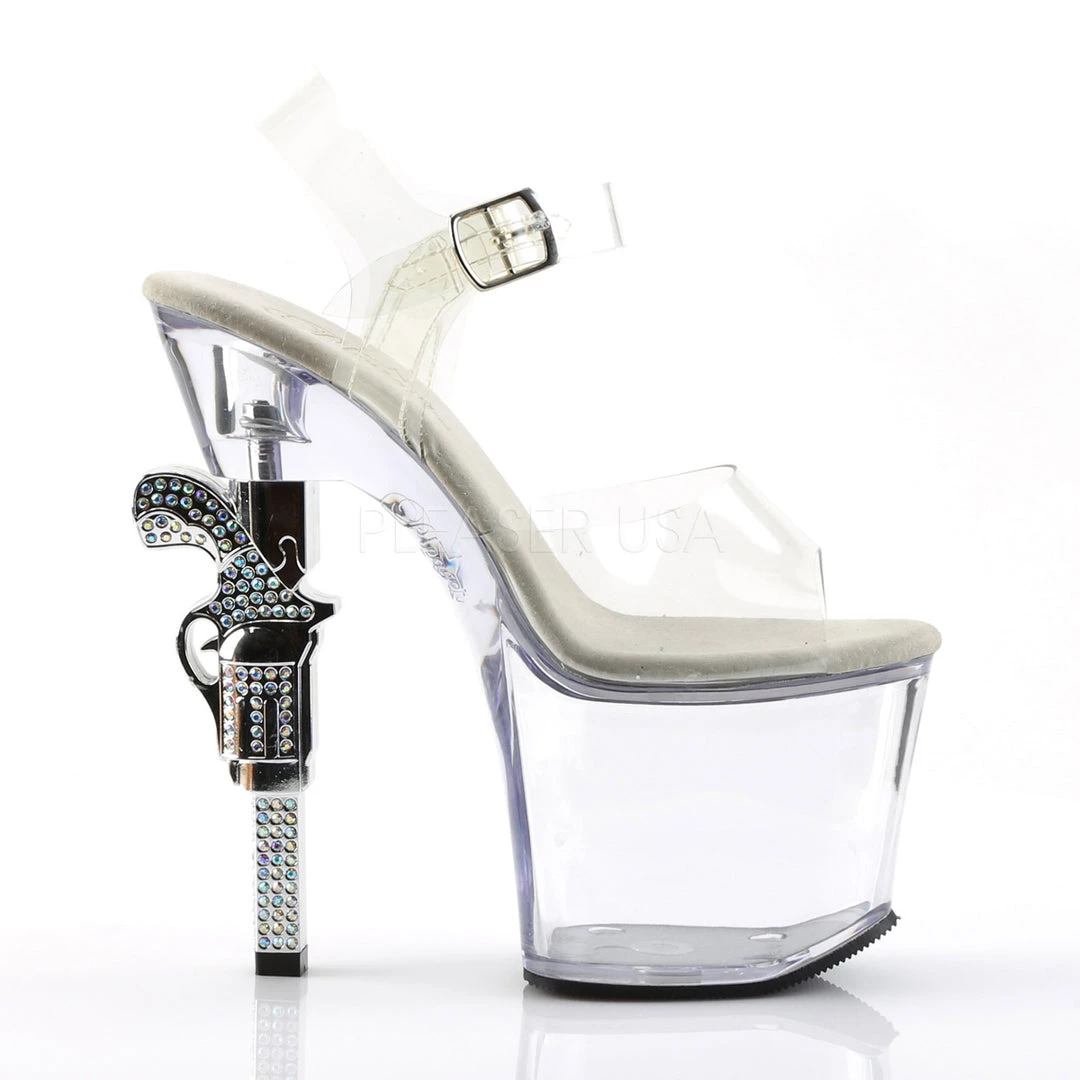 Pleaser Shoes 7" Clear Ankle Strap Stripper High Heels* 6 Pleaser Shoes 7" Clear Ankle Strap Stripper High Heels*