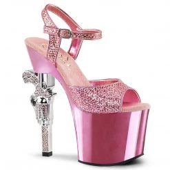 Pleaser 7" Baby Pink Ankle Strap High Heels*