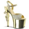 Pleaser Shoes 7" Gold Ankle Strap Heels*