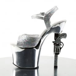 Pleaser Shoes 7" Silver Ankle Strap Heels* 7 Pleaser Shoes 7