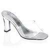 Fabulicious 3" Square Heel Clear Lucite Slide Shoes