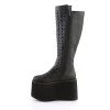 Demonia Shoes Black Faux Leather 4.8" Platform Mid-Calf Boots*