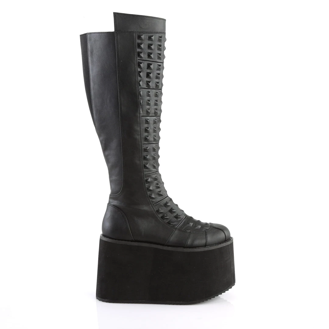 Demonia Shoes Black Faux Leather 4.8" Platform Mid-Calf Boots* 6 Demonia Shoes Black Faux Leather 4.8" Platform Mid-Calf Boots*