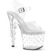 Pleaser 7" Clear Ankle Strap Heels W/ 3.3" Platform* Shoes