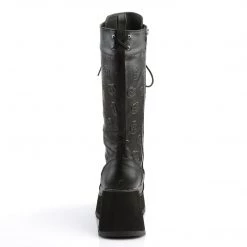 Demonia Black Vegan Leather 3.5" Platform Mid-Calf Boots* Shoes 8 Demonia Black Vegan Leather 3.5