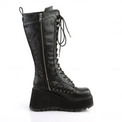 Demonia Black Vegan Leather 3.5" Platform Mid-Calf Boots* Shoes 9 Demonia Black Vegan Leather 3.5