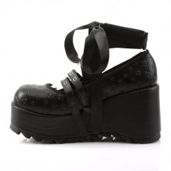 Demonia Black Vegan Leather 3.5" Platform Mary Jane Shoes*