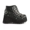 Demonia Black Vegan Leather 3.5" Platform Studded Ankle Boots* Shoes