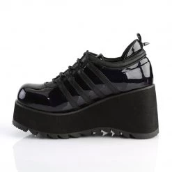 Demonia Black Hologram Vegan Leather 3.5" Platform Shoes*