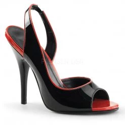 Pleaser Shoes 5" Heel Black/Red Sandal*