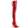 Pleaser Shoes 5" Heel Red Plain Stretch Thigh Boots*