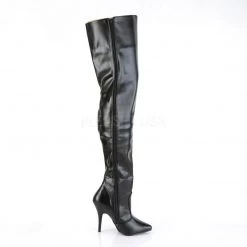 Pleaser 5" Heel Black Classic Plain Thigh Boots* Shoes 9 Pleaser 5
