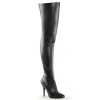 Pleaser 5" Heel Black Classic Plain Thigh Boots* Shoes