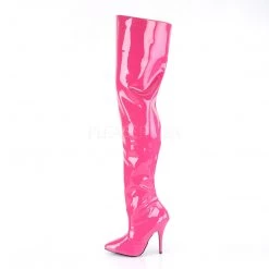 Pleaser Shoes 5" Heel Hot Pink Classic Plain Thigh Boots*