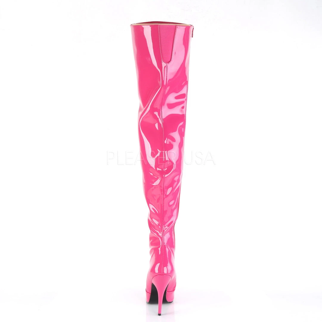 Pleaser Shoes 5" Heel Hot Pink Classic Plain Thigh Boots* 5 Pleaser Shoes 5" Heel Hot Pink Classic Plain Thigh Boots*