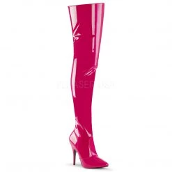 Pleaser Shoes 5" Heel Hot Pink Classic Plain Thigh Boots*