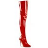 Pleaser 5" Heel Red Classic Plain Thigh Boots*